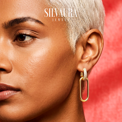 SILVAURA JEWELS 925 Sterling Silver Hoop Earrings Gold Plated