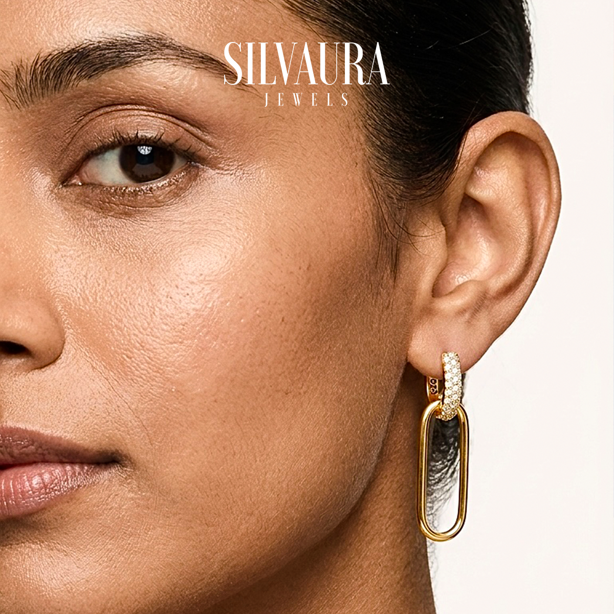 SILVAURA JEWELS 925 Sterling Silver Hoop Earrings Gold Plated