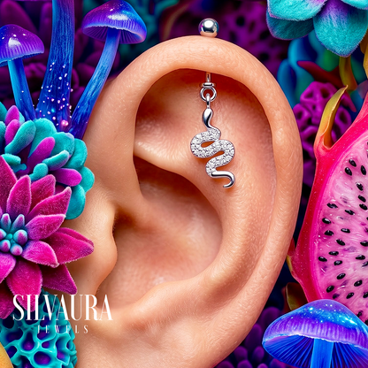 SILVAURA JEWELS 925 silver helix earring Dangle Snake Stud