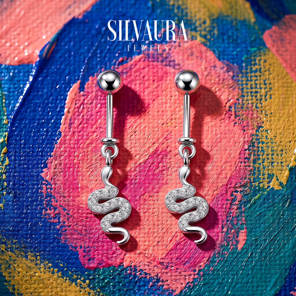 SILVAURA JEWELS 925 silver helix earring Dangle Snake Stud